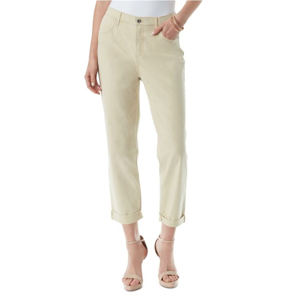 Jessica Simpson Womens High-Rise Straight Leg Regular Boyfriend Jeans, Beige,...
